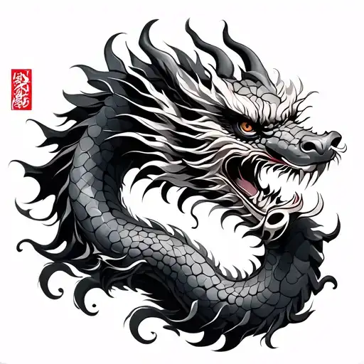 Chinese Dragon With A Symbol