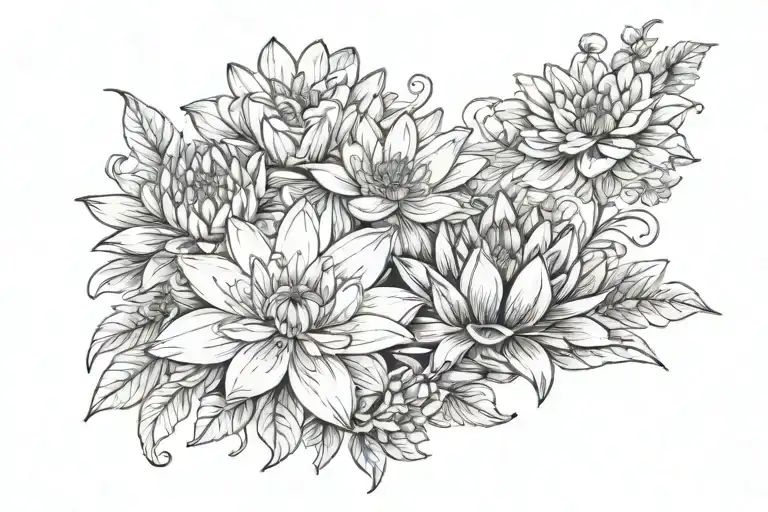 Rose Water Lily Marigold And Daisy Flowers