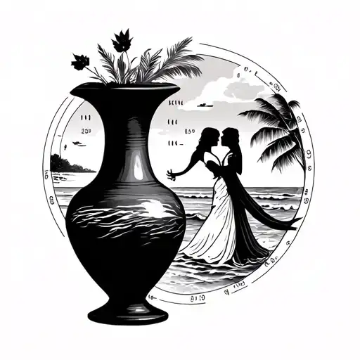 Marriage Vase With Coordinates And A Beach Inside