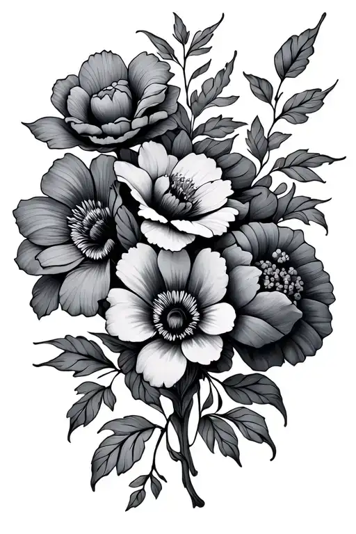 Different Flowers Intertwined