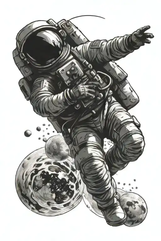 Astronaut Floating In Space