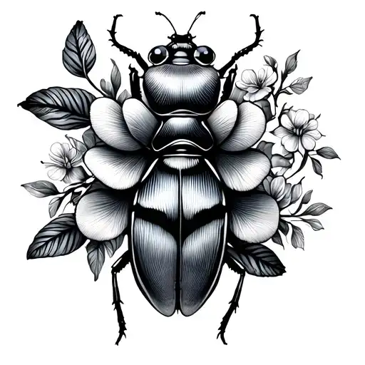 Floral Bugs In Oval Frame