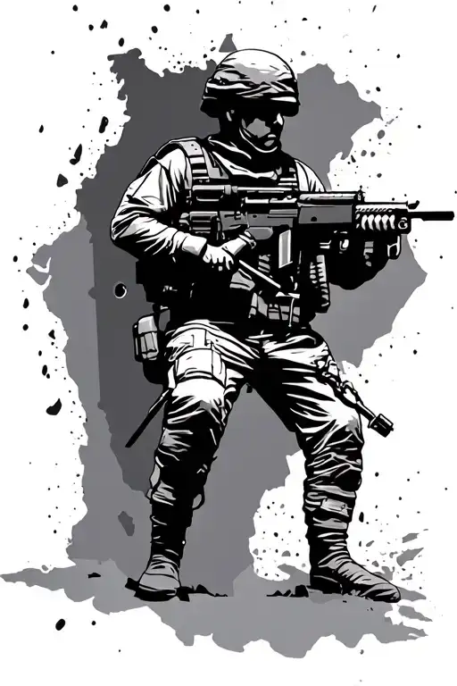 Soldier Background Silhouette Gibraltar To Iraq Map