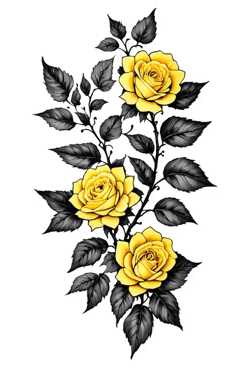I Want A Vine Tattoo With Small Yellow Roses For My Hand And Rist