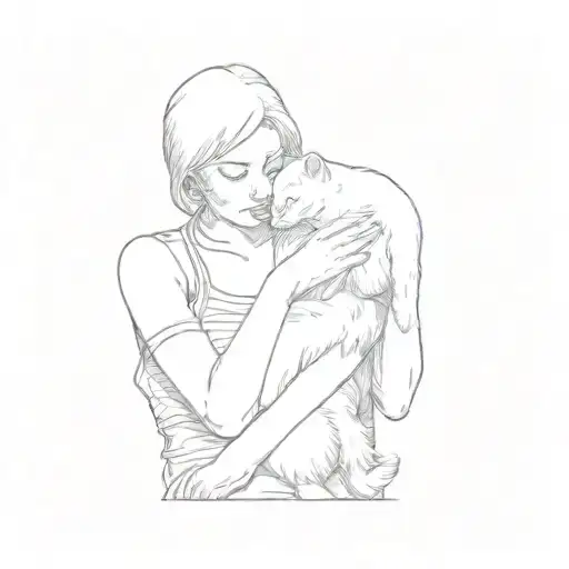 A Woman Holding A White Cat