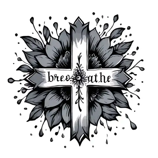 Cross With Word Breathe