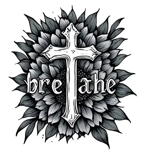 Cross With Word Breathe At The Bottom