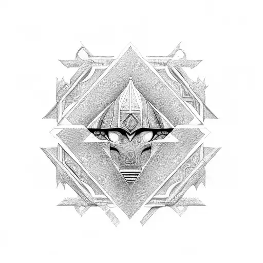 An Intricate Geometric Design Inspired By Egyptian Hieroglyphs