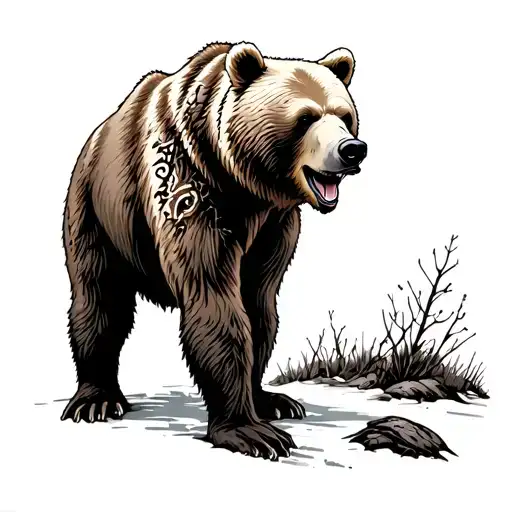 Kodiak Bear With Scars