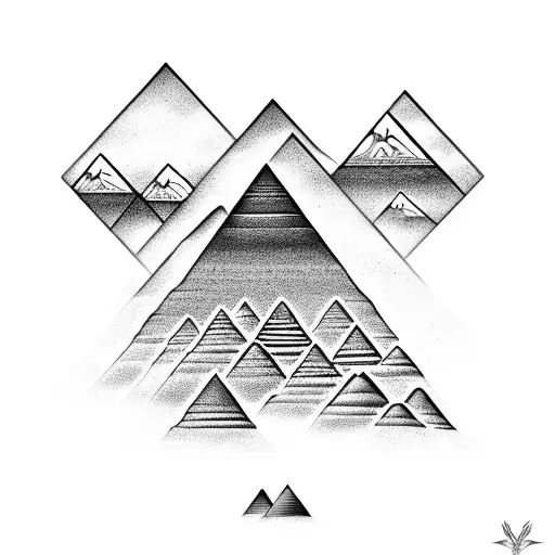 An Intricate Mountain Landscape With A Hidden Egyptian Pharaoh