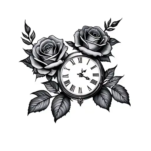 Forearm Clock And Roses