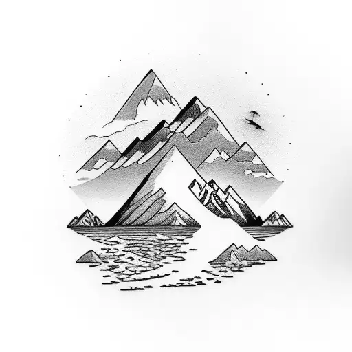 Mountain Scene Fisherman Flamingo