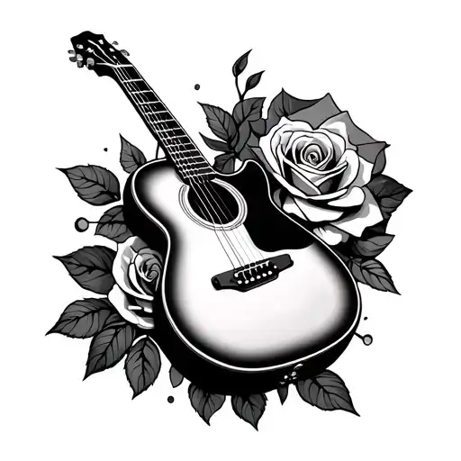 Guitar And Rose