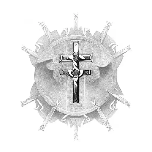 Christian Cross Made Of Swords