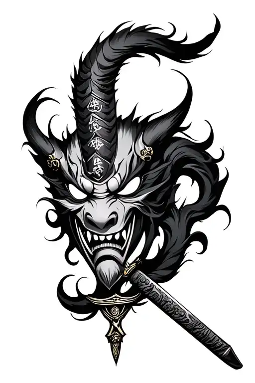 Oni Mask Katana Sword