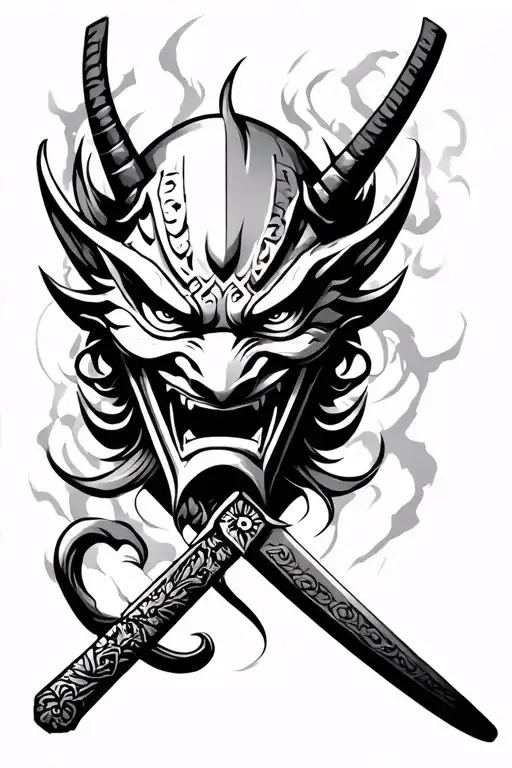 Oni Mask Katana Sword