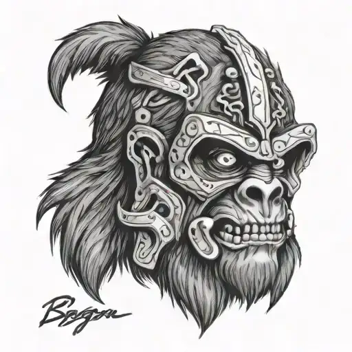 Jason Mask Being Worn By Bigfoot