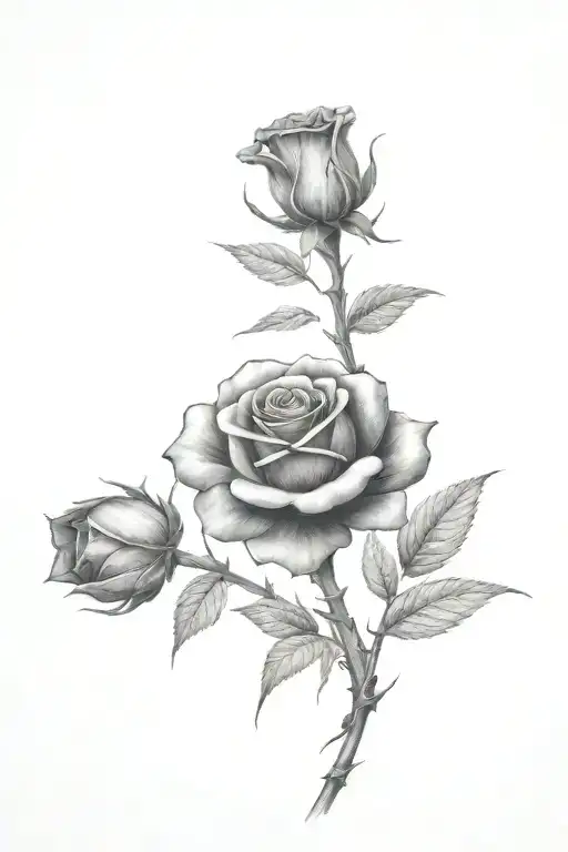 Rose With One Very Long Stem Growing