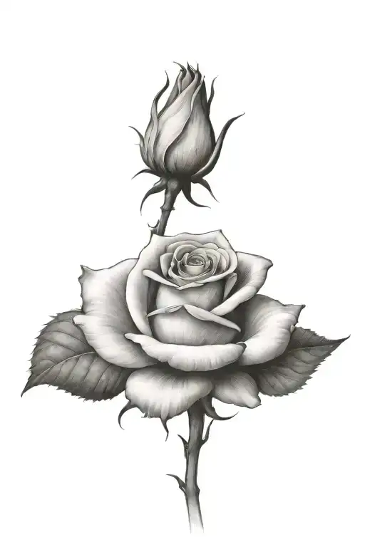 One Rose With One Very Long Stem Growing