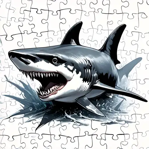 Shark Breaking From Puzzle Pieces Incorporated