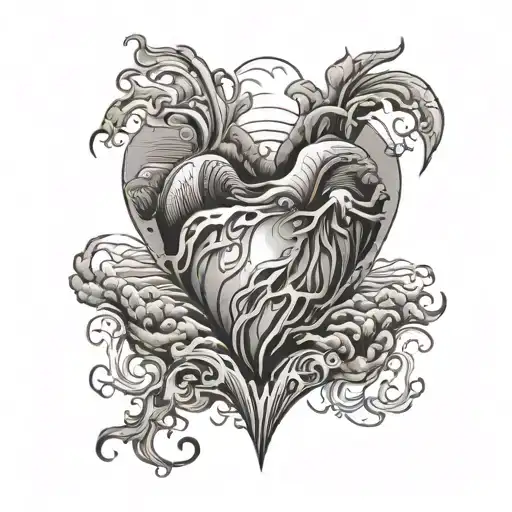 Heart With Ocean View Surrounded