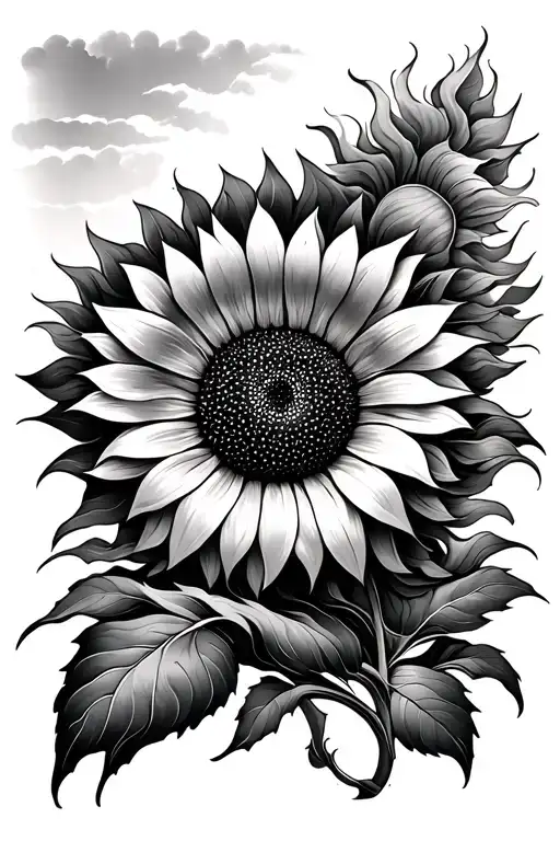 Waves Forming The Shape In The Background Sunflower As The Sun