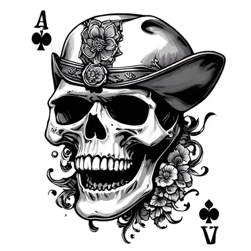 Western Skull Cards Floating