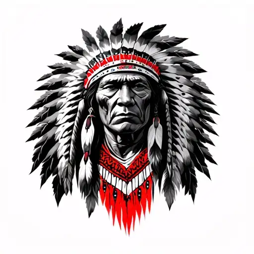 Native American With Red In It