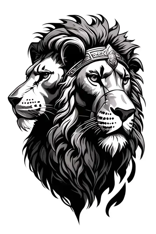 Lion And Roman Warrior