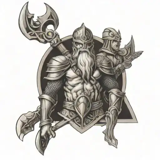 Christian Warrior With Norse God Odin