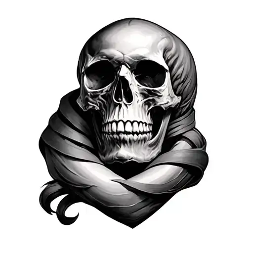 Skull Wrapped Around Arm Sleeve