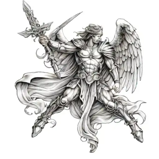 Archangel Warrior Defeating Death