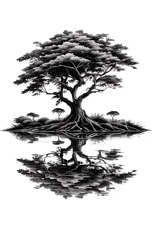 African Safari Trees Background Looking