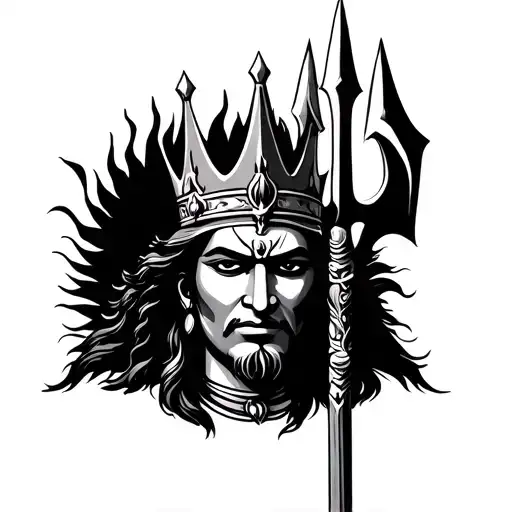 Emperor Crown With Lord Shiva Trident In Its Background