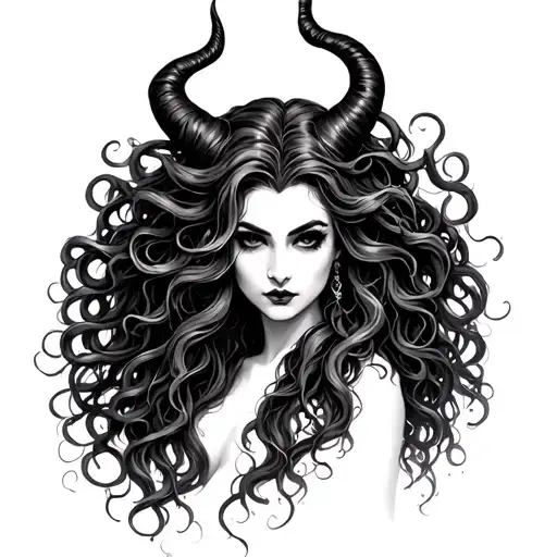 Melificent Hair Down With Repunzels Tower And Medusa