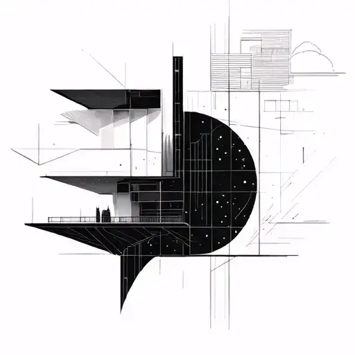 Geometry Brutalist Architecture Leo Zodiac Simple Lines