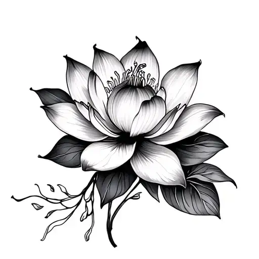 Lotus Flower And Hibiscus Flower