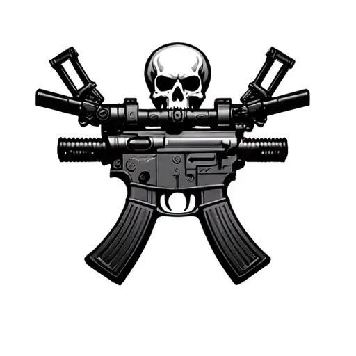M4 Rifles With Skulls Blackout