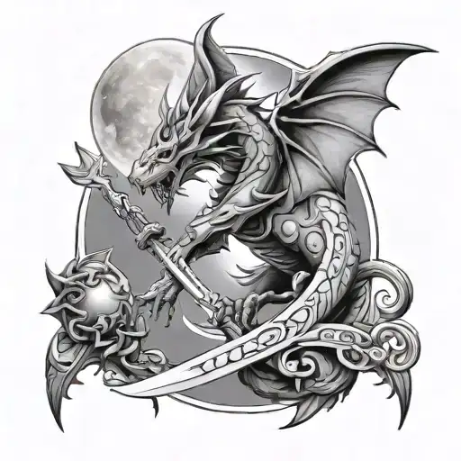 Sword Dragon Moon Saturn