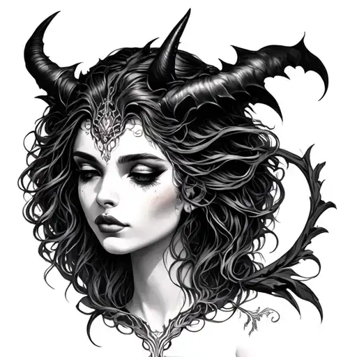 Cancer Astrology Inspired Tattoo Feminine Demon