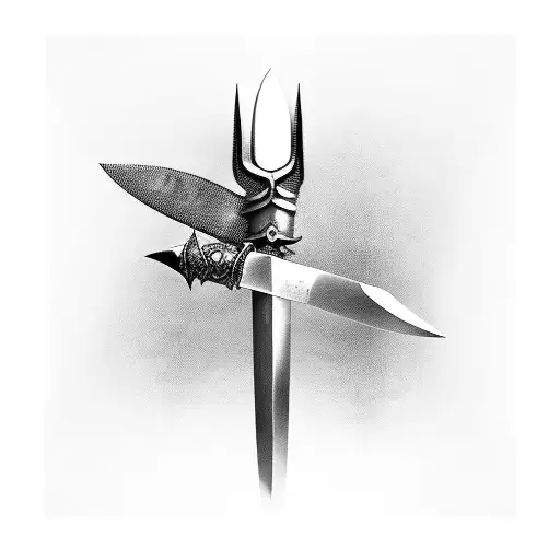 Sword With Spikes Around The Handle And Blade