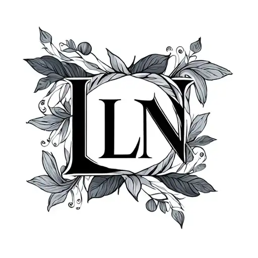 Letter Lln Arabesque With Leaf