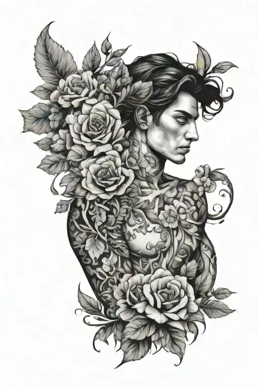 Floral Sleeve Men Standing