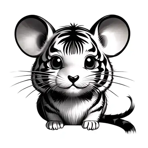 Mouse On Tiger Cute Anime