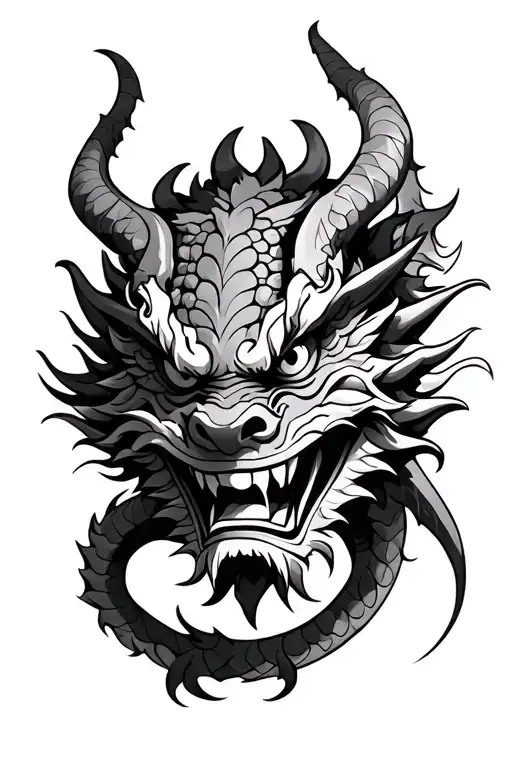 Oni Mask With Dragon