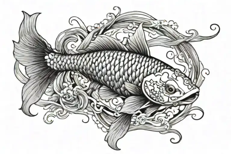 Wrap Around Arm Koi Fish