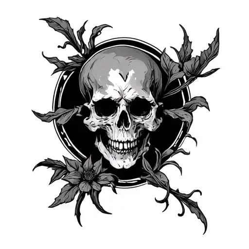 Gothic Flash Art Type Black And Gray