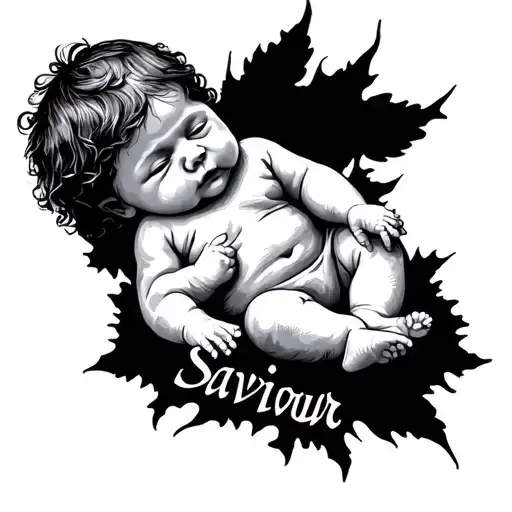Baby Tattoo With The Name Saviour