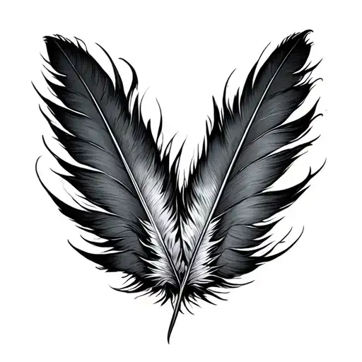 Dead Feather With Stickmen