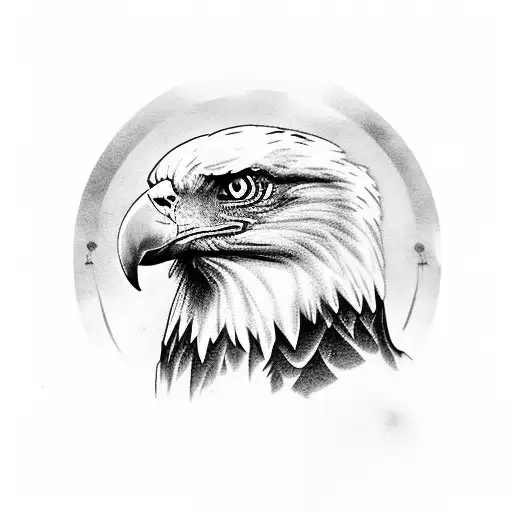 Bald Eagle With Thin Blue Line Behind It And Screamin Eagle Written Underneath